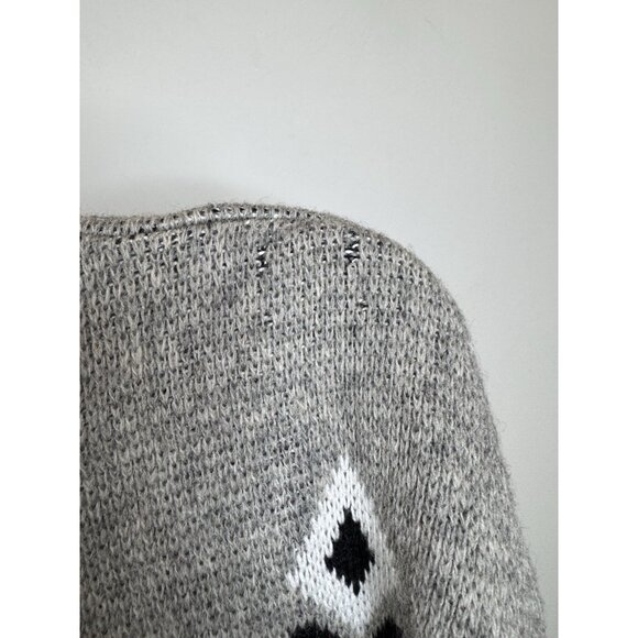 VTG 70s Tyrolia HEAD Pullover Ski Wool Sweater Men L Aztec Southwest Gray READ - Picture 10 of 15
